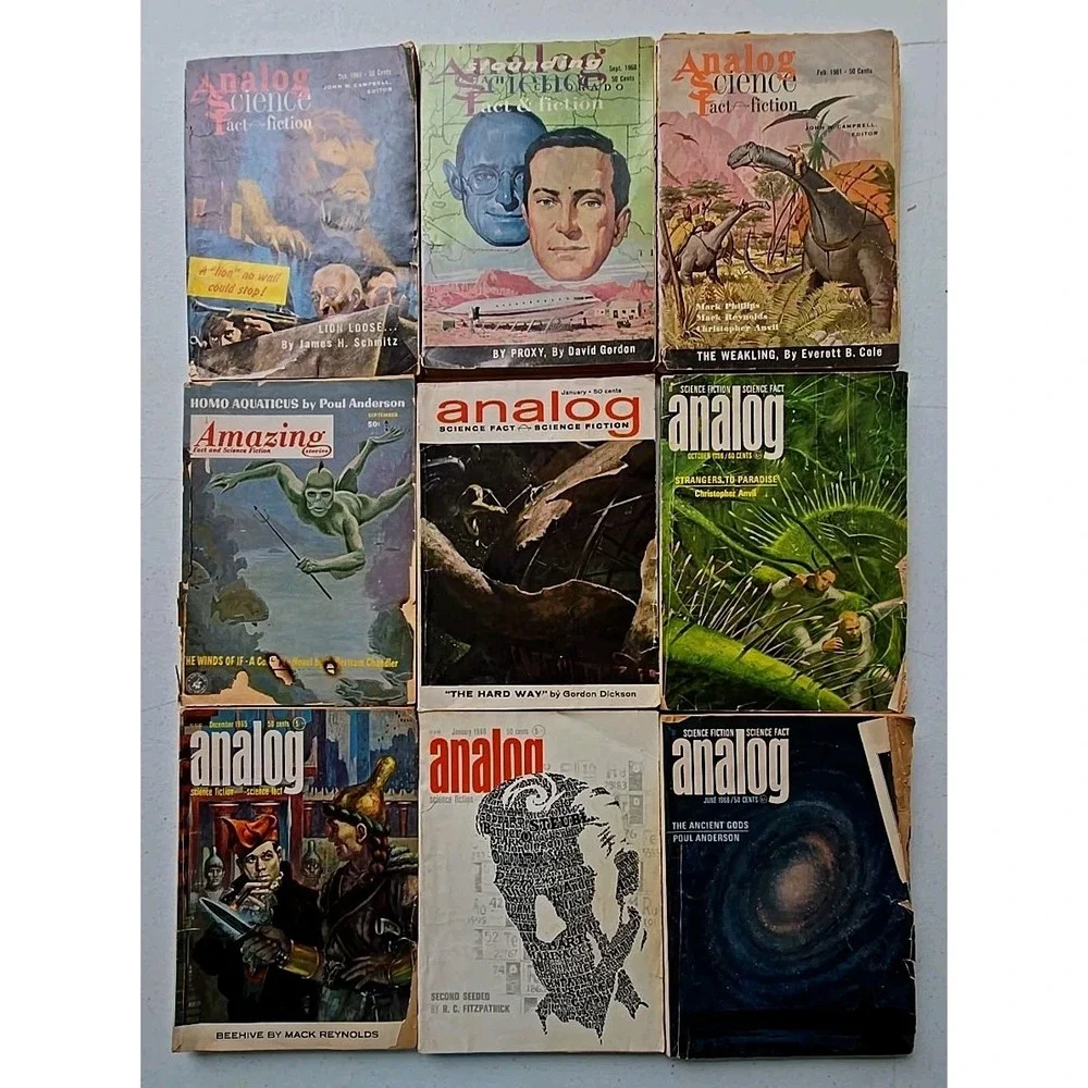 Analog Science Fiction Science Fact and Fiction 1960-75 Magazines Lot of 40 TSD8
